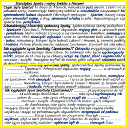 Starożytna Sparta i wojny Greków z Persami – notatki i karta pracy