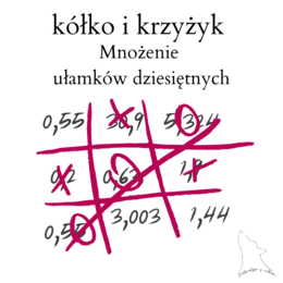 Matematyczne kółko i krzyżyk - mnożenie ułamków dziesiętnych