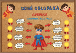 Gazetka na Dzień Chłopaka|Supermoce chłopaków z naszej klasy|Format A4