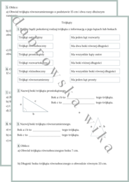 Trójkąty - karta pracy