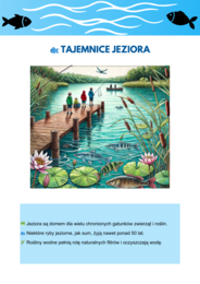 Kolorowe plakaty. Różne ekosystemy. Las, Jezioro, Góry, Łąka, Morze.