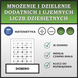 Domino - Mnożenie i dzielenie dodatnich i ujemnych liczb dziesiętnych | matematyka