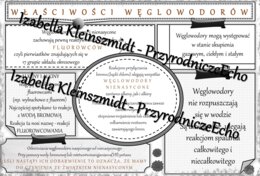 Sketchnotka - notatka „Właściwości węglowodorów” wykonana w power point do edycji. Chemia 8, „Węglowodory”