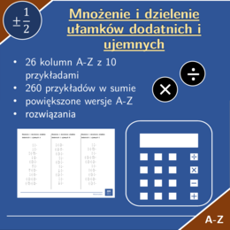 Mnożenie i dzielenie ułamków dodatnich i ujemnych | matematyka | 26 kolumn