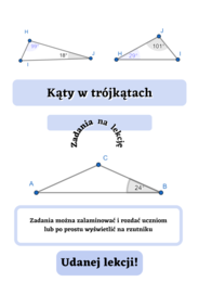 Kąty w trójkątach. Gotowe zadania na lekcję :)