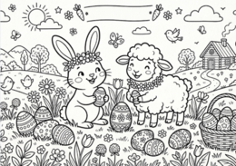 Interaktywna Gazetka Wielkanocna| Zawiera  kod QR do filmiku z zagadkami i ciekawostkami na temat Wielkanocy| Karta pracy+ kolorowanka+ odpowiedzi| Plakat 4 x A 4