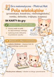 Piotruś Kot – pola wielokątów | gra matematyczna | 84 karty | kl. 5–6