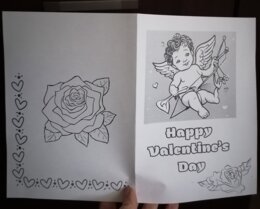 Kartka Walentynkowa do pokolorowania