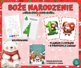 BOŻE NARODZENIE- ŚWIĄTECZNY ZESTAW - PLANSZE i ZABAWY