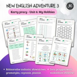 New English Adventure 3 – Unit 6: My hobbies – Karty pracy dla klasy 3