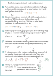 Działania na pierwiastkach - najważniejsze informacje