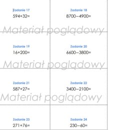 Dodawanie i odejmowanie - fiszki dwustronne. Zadanie z kontrola błędu