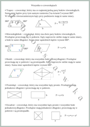 Wszystko o czworokątach - notatka
