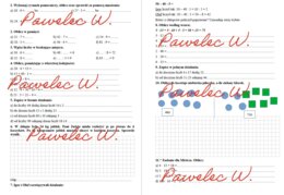 Dodawanie i dzielenie, kolejność wykonywania działań - sprawdzian, karta pracy, kl. 3, 4