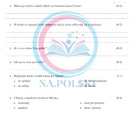 Sprawdzian ze znajomości "Akademii Pana Kleksa"