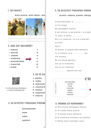 DNI TYGODNIA I CZAS WOLNY (Ale za to niedziela) polski dla obcokrajowców A1