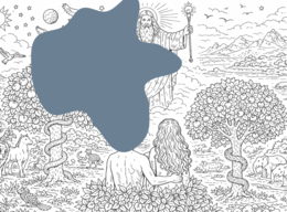 Kolorowanka - biblijne stworzenie świata i człowieka