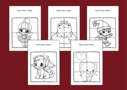 DZIEŃ POSTACI Z BAJEK – biblioteka – świetlica – przedszkole - UKŁADANKA - układanki - puzzle - kolorowanka - 10 szt.