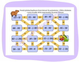 Labirynt matematyczny – dodawanie i odejmowanie liczb dodatnich i ujemnych