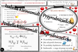 Sketchnotka - notatka „Kwasy beztlenowe – kwas siarkowodorowy” wykonana w power point do edycji. Chemia 7 lub 8, „Kwasy”