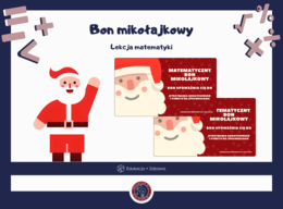 Bon mikołajkowy | Matematyka | Kupony mikołajkowe | 12 bonów dla uczniów | Gotowy do druku