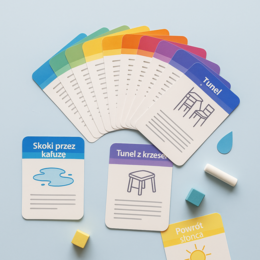 Deszczowy tor przeszkód – karty zadań ruchowych