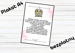 Bezpłatny Plakat motywacyjny - Wielkie umysły nie czekają na idealne warunki, by się rozwijać.