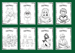 CZYTAM! - kolorowanka – kolorowanki – biblioteka – świetlica – przedszkole – 36 wersji