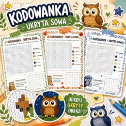 Kodowanka. Ukryta sowa.