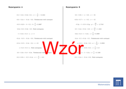 Równania liniowe (liczby dziesiętne), różne typy pierwiastków | matematyka, algebra | 26 kolumn