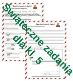 Świąteczne zadania kl. 5 karta pracy Boże Narodzenie