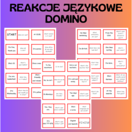 LANGUAGE FUNCTIONS / REAKCJE FUNKCJE JĘZYKOWE DOMINO