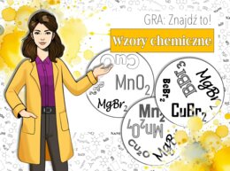 Klasa 7. Chemia. Znajdź to! Wzory sumaryczne prostych związków chemicznych. Gra typu dobble.