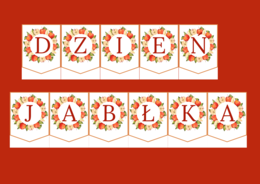 DZIEŃ JABŁKA – girlanda – napis – gazetka – szkoła – wersja 3