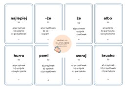 Nieodmienne części mowy - gra karciana