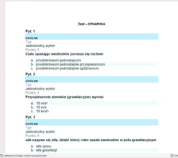 TEST - dynamika