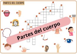 Krzyżówka obrazkowa "Las partes del cuerpo" (części ciała) - z odpowiedziami