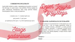 Dzień Języka Ojczystego - stacje zadaniowe