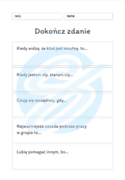 TUS Karty Niedokończonych Zdań: Kreatywny materiał edukacyjny do pracy nad umiejętnościami społecznymi