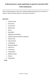 Gramatyka języka angielskiego. Matura formuła 2026  poziom podstawowy.