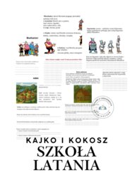 Zestaw 5 kart pracy do komiksu Kajko i Kokosz. Szkoła latania