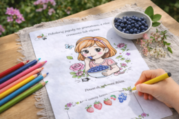 Róża je jagody – czytanie i kolorowanie [Karta pracy]
