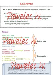 KALENDARZ - plakat, notatka: rok, miesiąc, kwartał