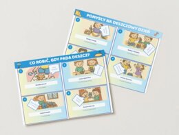 Karta obrazkowa „Co robić, gdy pada deszcz?”