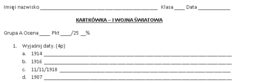 Kartkówka - I wojna światowa