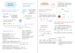 Wyrażenia algebraiczne - notatka