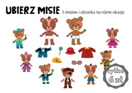 "Ubieranka" - Misie - 2 wersie - w wersji pionowej i poziomej - pory roku i kostiumy