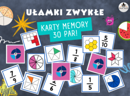 GRA MEMORY  matematyczne – ułamki zwykłe (rysunek i zapis), Dzień Matematyki