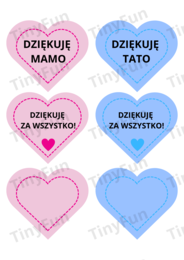 Słoik Wdzięczności dla Mamy i Taty -  80 karteczek DIY do wycięcia