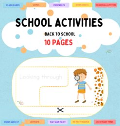 School Activities Part 1: Back to school Flash Cards & Tracing Puzzle Czynności wykonywane w szkole część 1.